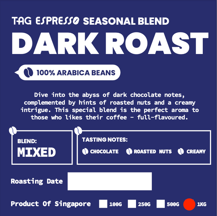 Seasonal Blend Dark Roast Coffee Beans (1kg)