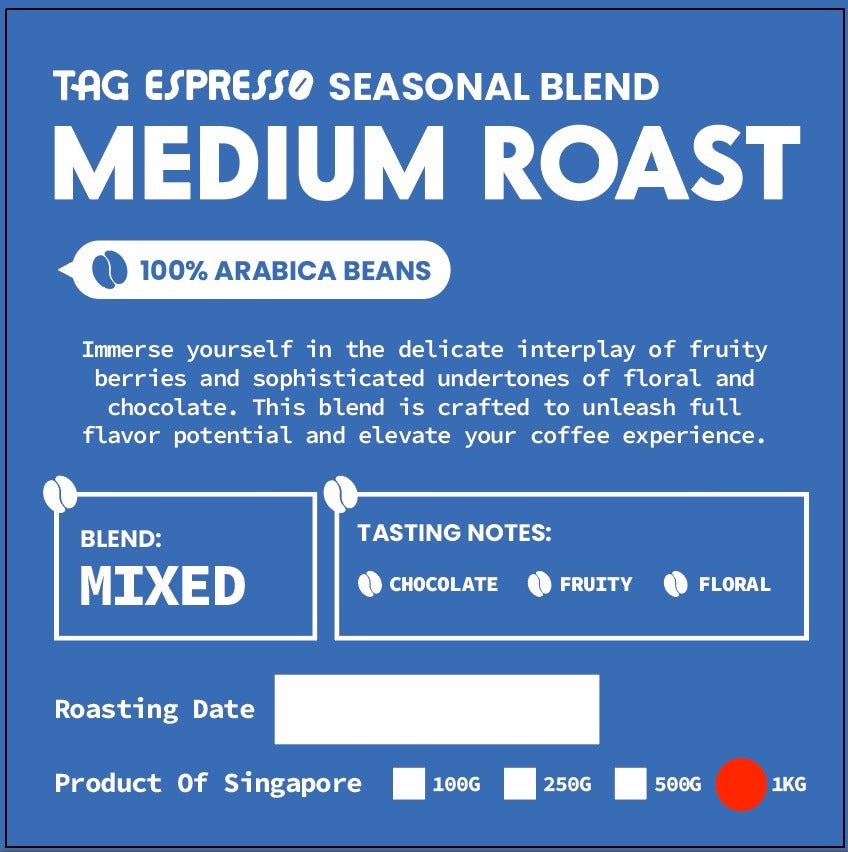 Seasonal Blend Medium Roast Coffee Beans (1kg)