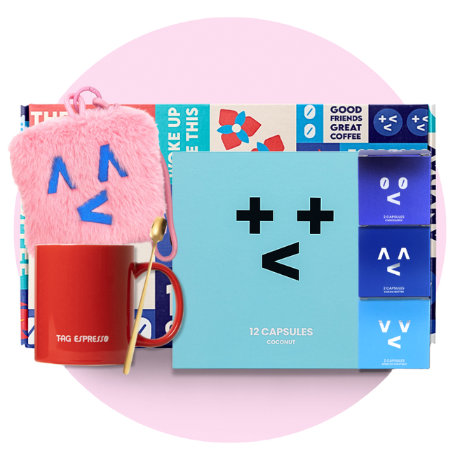 Mother's Day Gift Set Bundle - Fantasy Coconut Medium Dark Roast Coffee (12 x 2.8g)