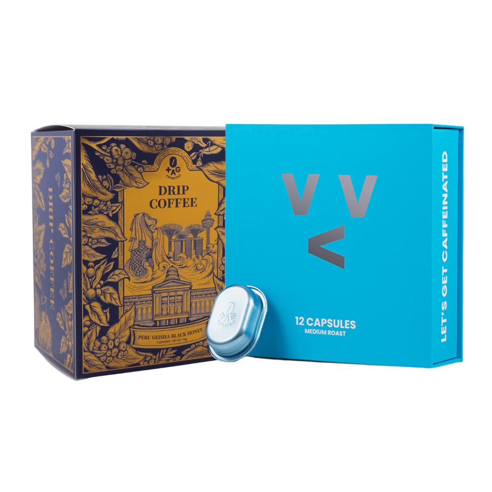 1+1 Edition - TAG Espresso Capri Blue Medium Roast Coffee Capsule + Peru Geisha Black Honey Drip Coffee