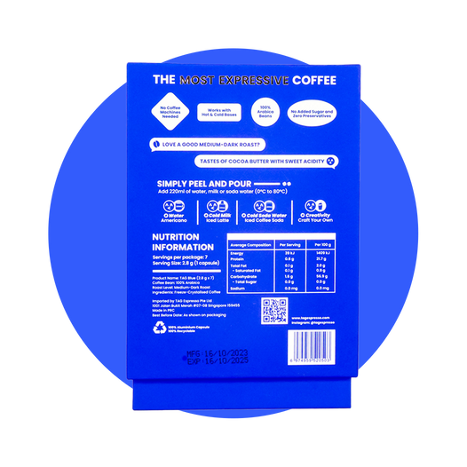 TAG Blue Medium-Dark Roast Coffee (2.8g x 7)